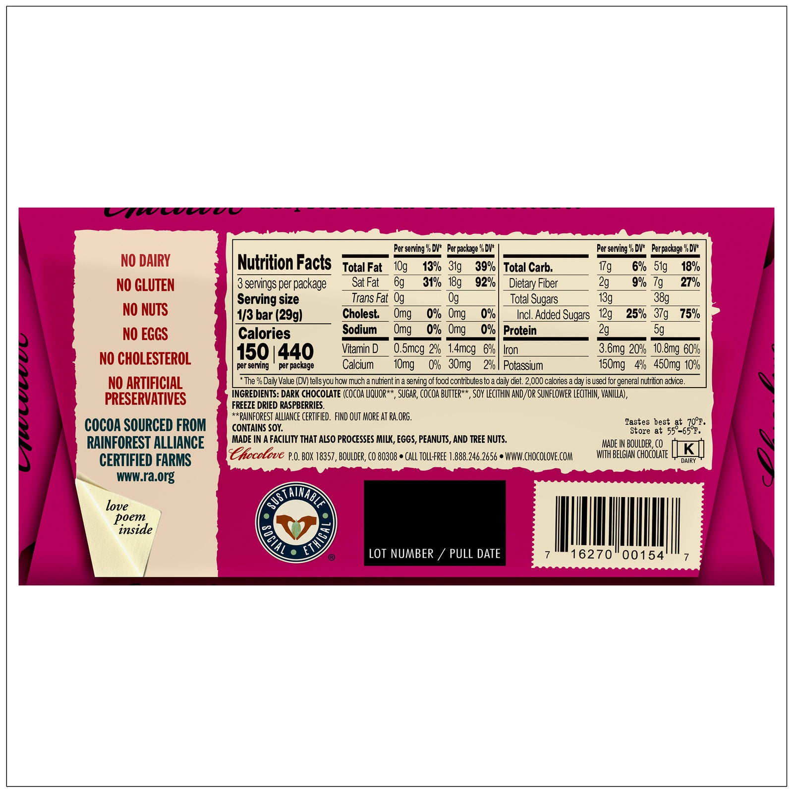 Juicy whole raspberries dipped in rich dark chocolate for a sweet, tangy, and antioxidant-rich treat. Buy it from the health food store in the USA - Alive Herbals.