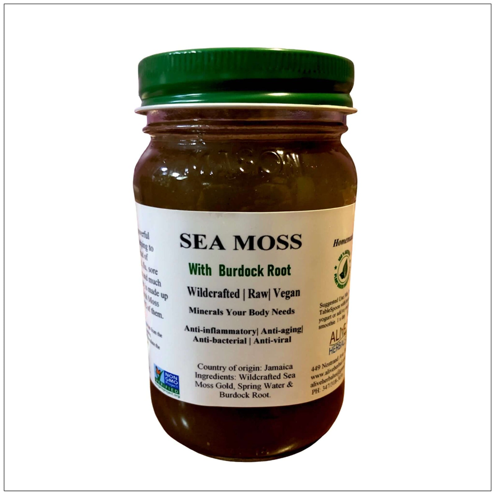 Sea moss with burdock root Alive Herbals USA