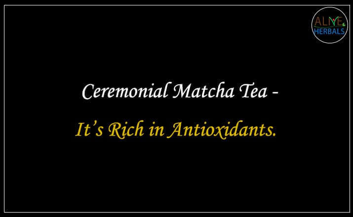 Ceremonial Matcha Tea - Buy from the best health food store