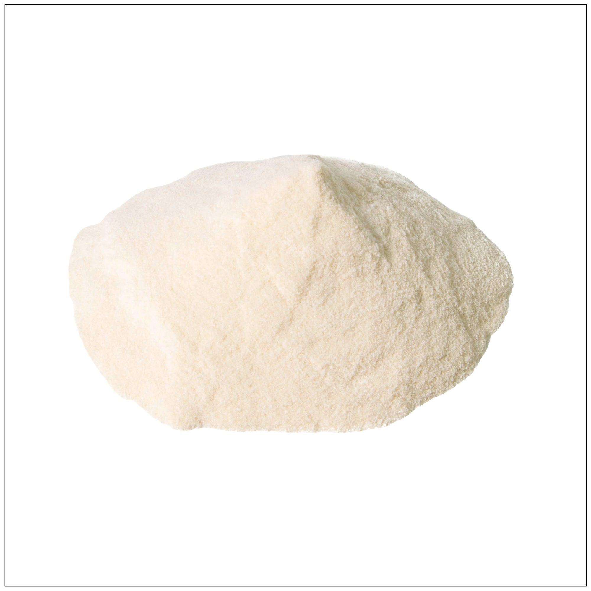 Agar agar powder in a wooden spoon on a rustic table, perfect for vegan baking and gelling recipes.