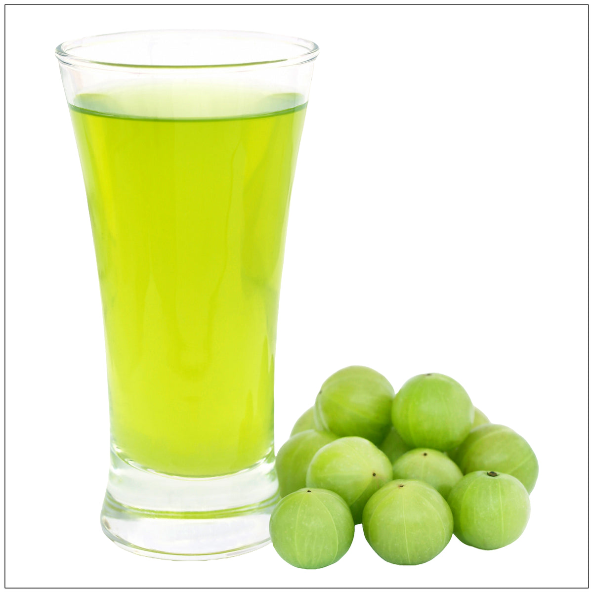 Fresh Amla Juice in a glass bottle, rich in vitamin C and antioxidants for daily wellness and immune support