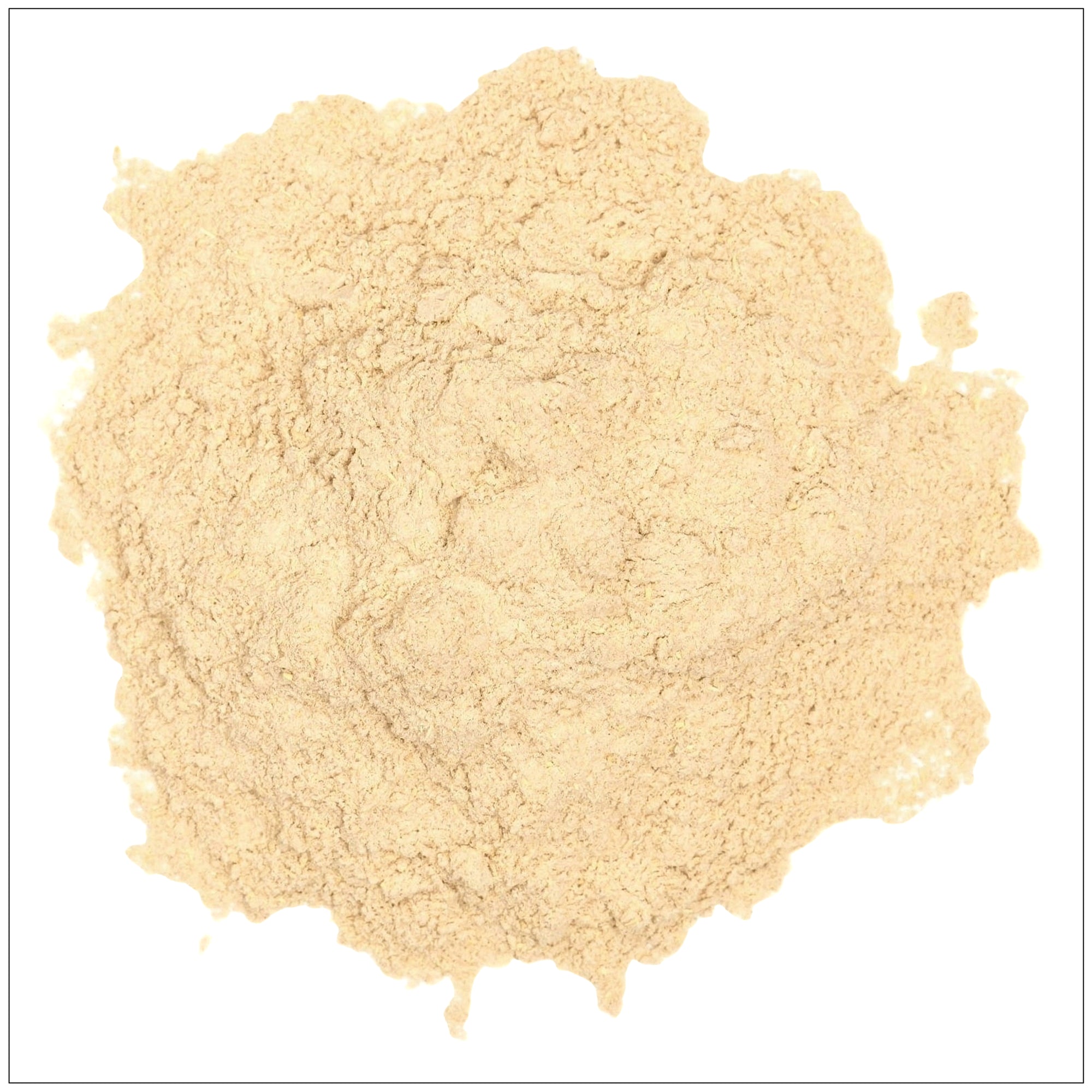 Ashwagandha root powder in a wooden spoon, used for stress relief and energy support.