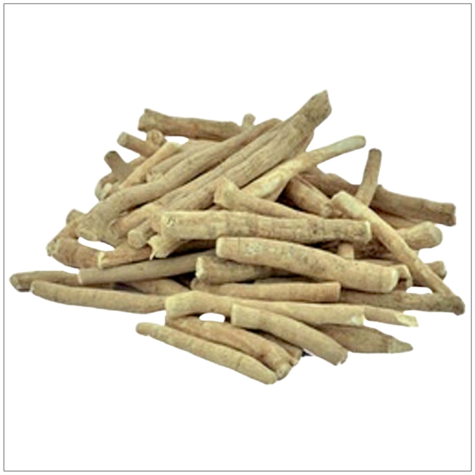 Ashwagandha root powder in a wooden spoon, used for stress relief and energy support.