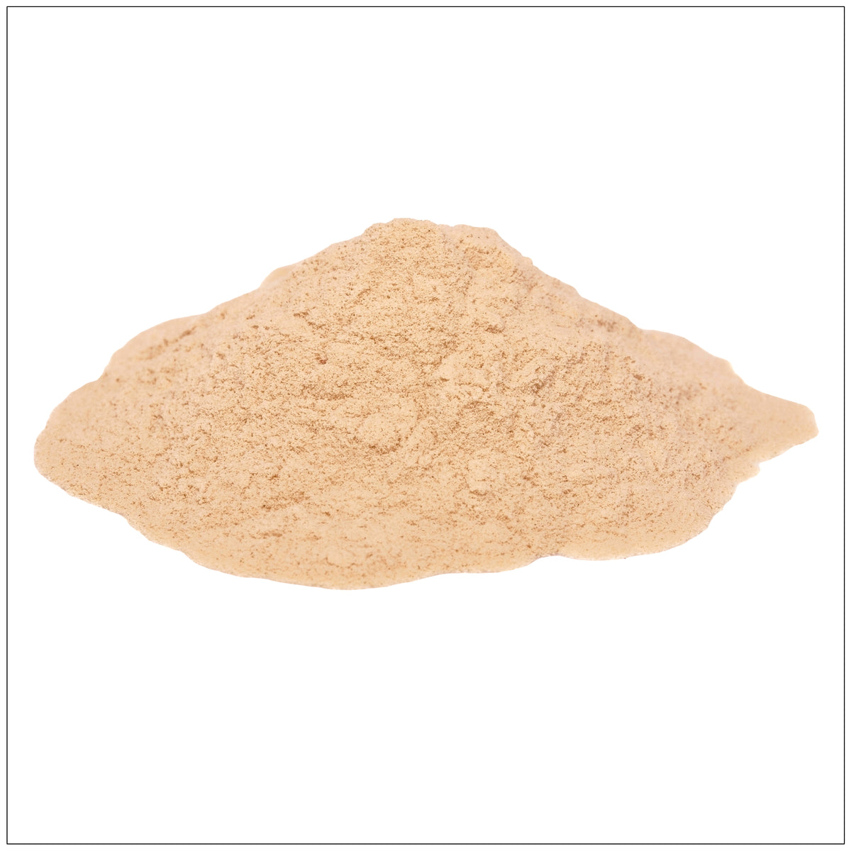 Baobab Fruit Powder in a spoon with a tropical background—rich in vitamin C and fiber.