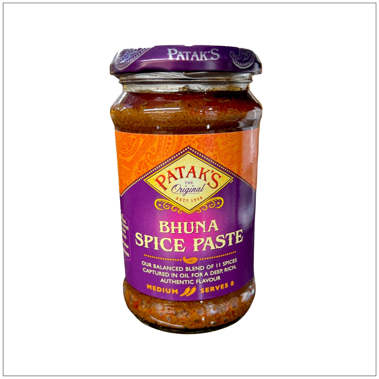 Bhuna Spice Paste Medium – rich, aromatic Indian curry base with balanced heat, perfect for flavorful meals.