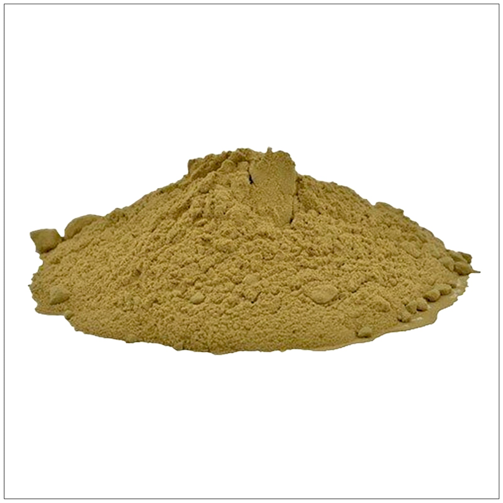 Bibhitaki Powder in a wooden bowl with dried fruit, natural Ayurvedic herbal supplement for wellness
