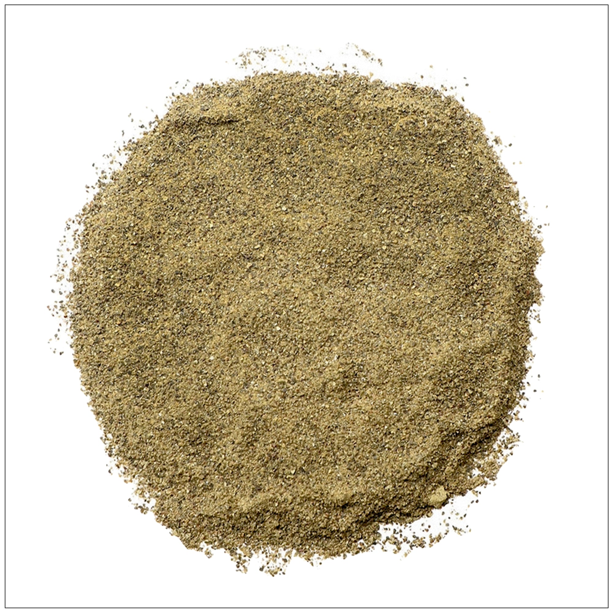 Natural Bladderwrack Powder in wooden bowl on table, used in supplements and herbal health products