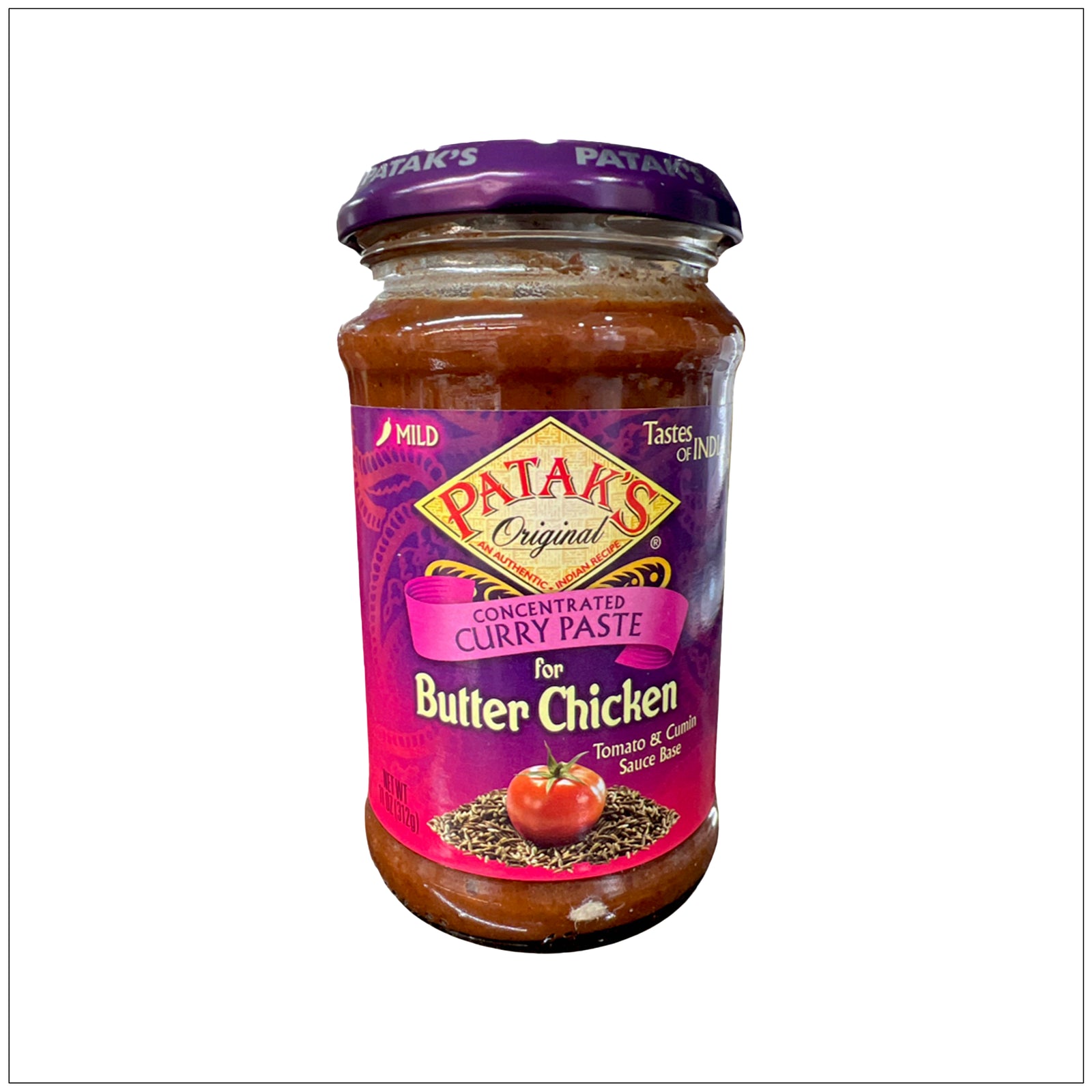 Mild Butter Chicken Curry Paste jar with rich Indian spices for creamy, flavorful homemade butter chicken dishes.