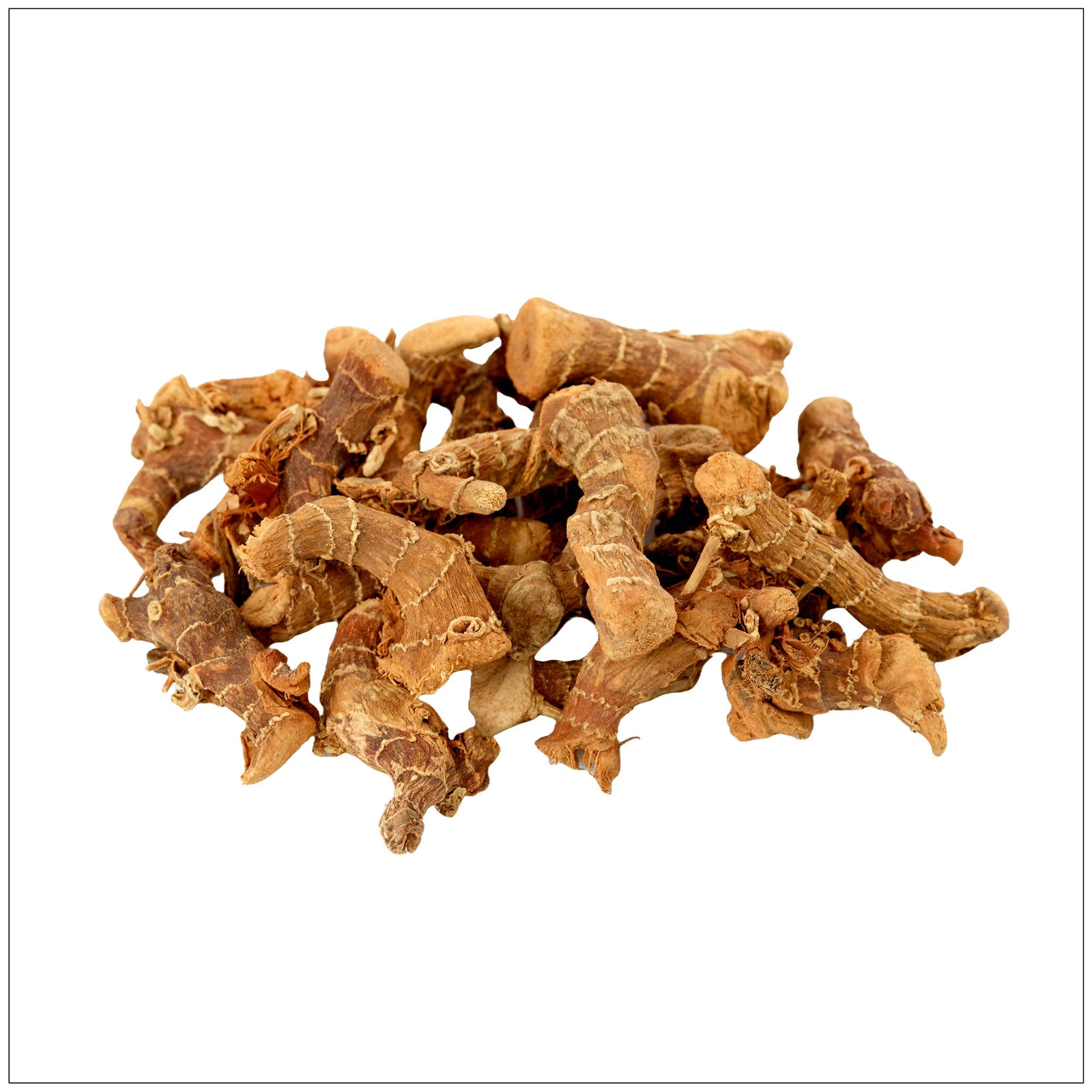 Aromatic dried galangal root—ideal for Thai, Indonesian & herbal recipes. Bold, peppery flavor in every slice.