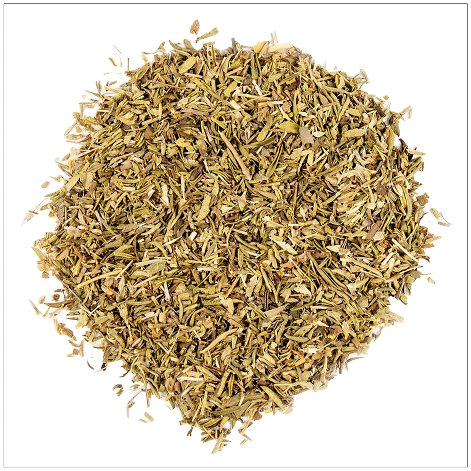 Dried oregano leaves in a bowl, aromatic and flavorful, perfect for seasoning pizzas, sauces, and Mediterranean dishes.