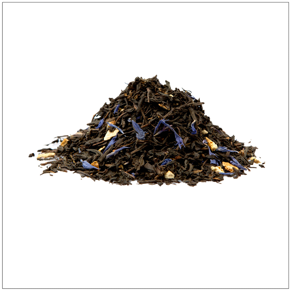 Cup of Earl Grey black tea with lemon slice on a wooden table, emitting steam in natural light.