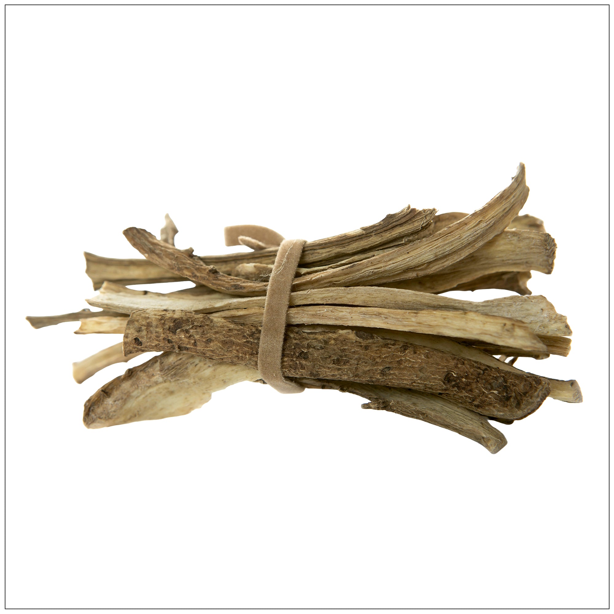 Dried elecampane root used in herbal remedies for respiratory and digestive health support.