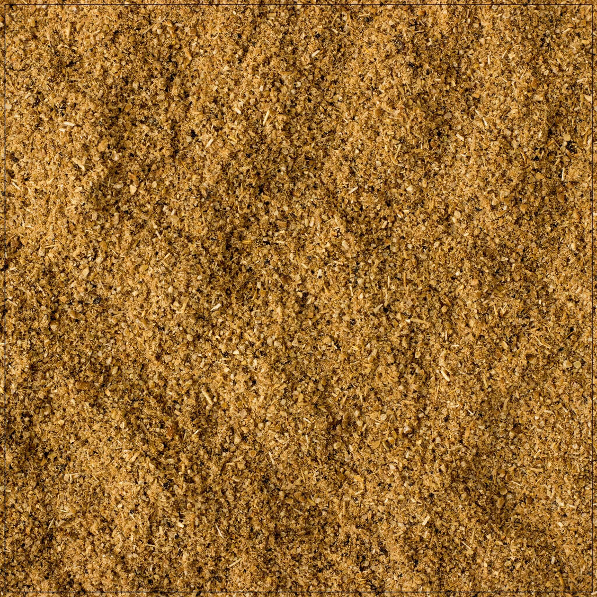 Ground cumin powder spice, made from fresh cumin seeds, in eco-friendly packaging