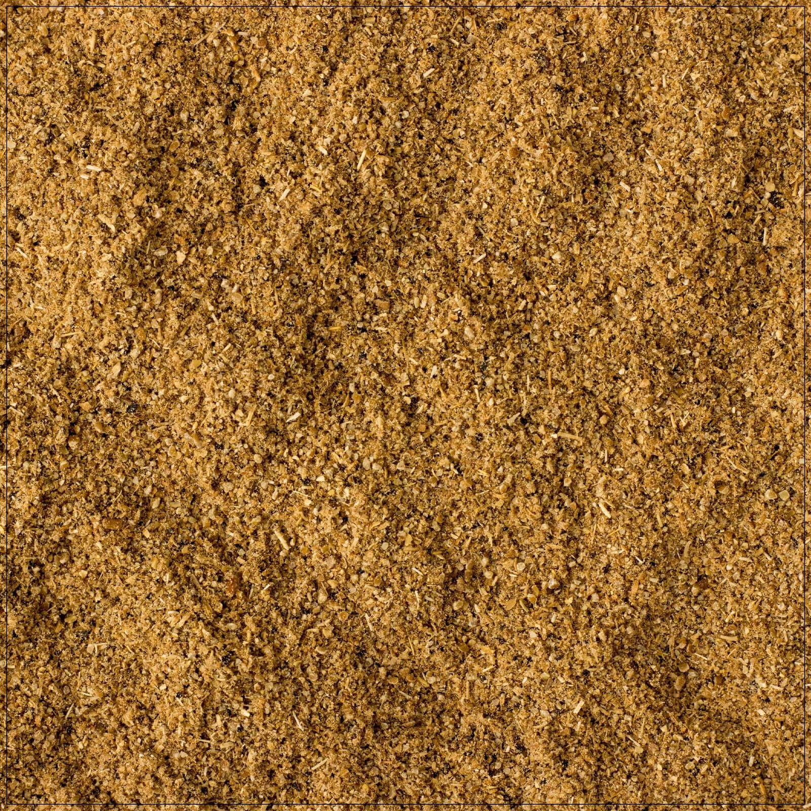 Ground cumin powder spice, made from fresh cumin seeds, in eco-friendly packaging