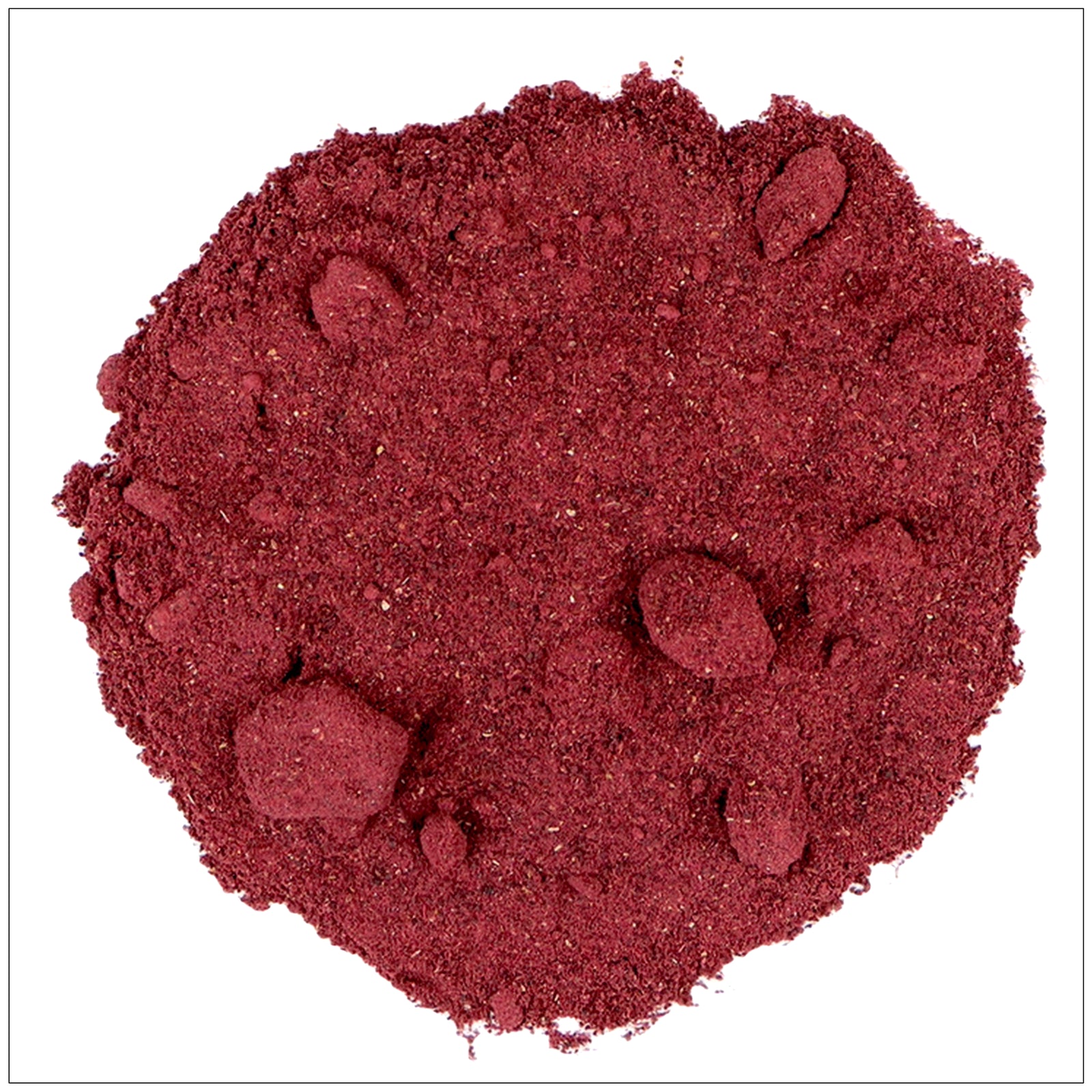 Hibiscus flower powder in a bowl, rich in antioxidants and ideal for skincare and herbal tea blends.