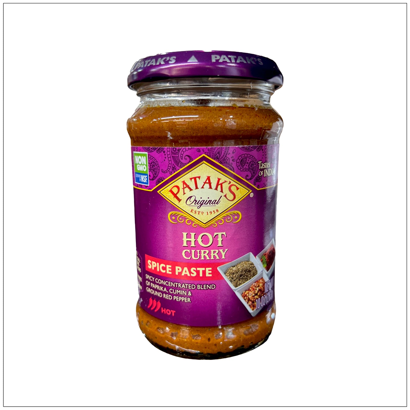 Authentic hot curry spice paste with vibrant color, perfect for adding bold flavor to Indian and Asian dishes.