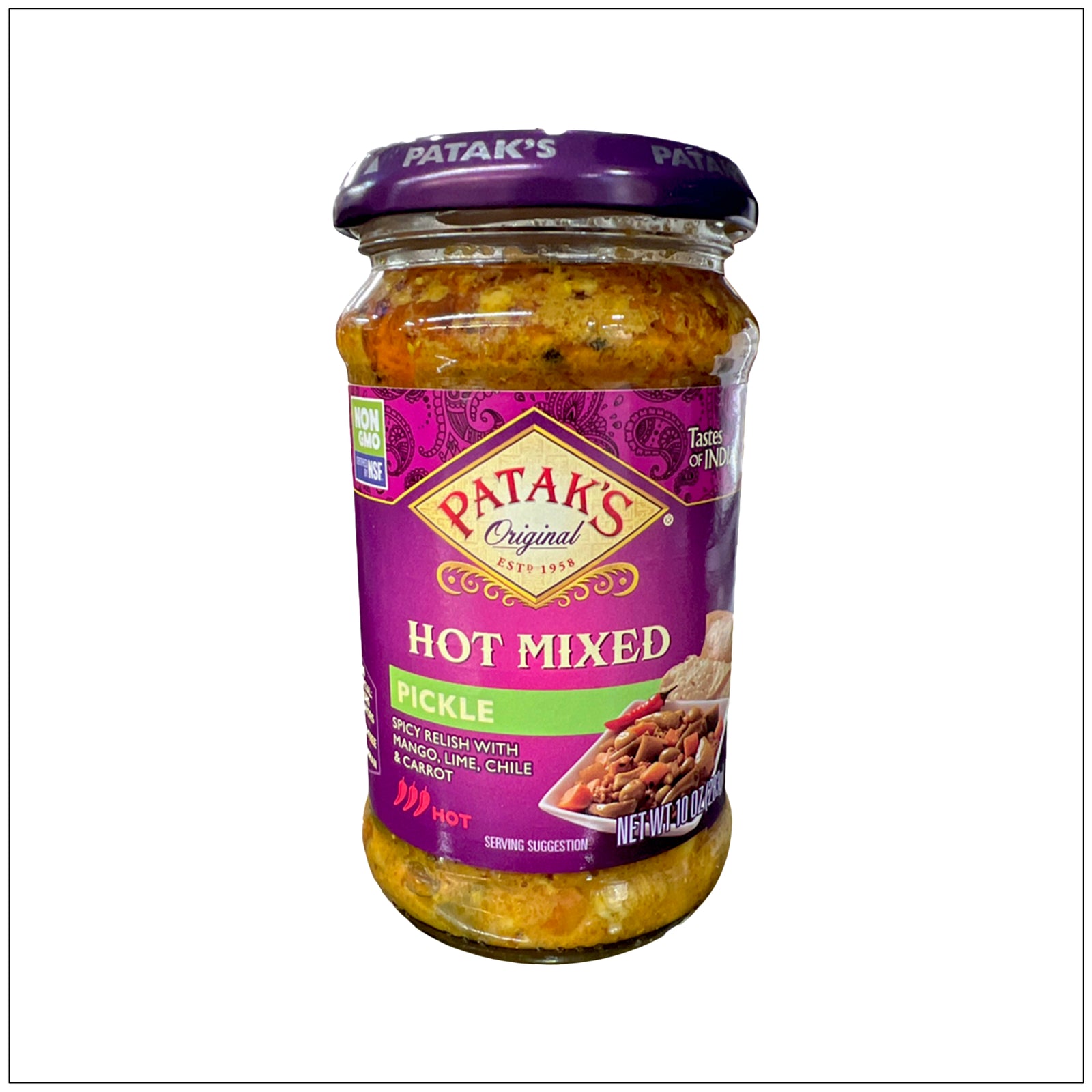 Spicy and tangy Hot Mixed Pickle made from assorted vegetables and traditional Indian spices.