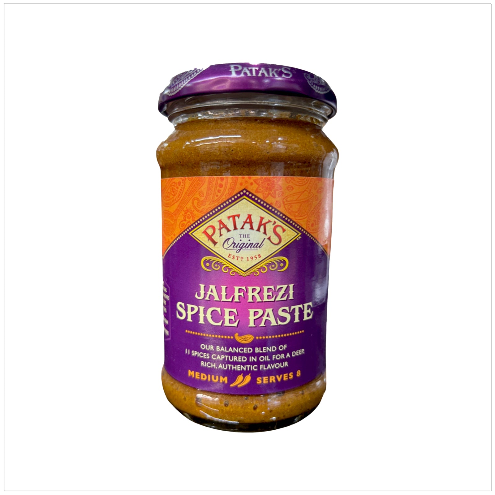 Authentic Jalfrezi spice paste jar with rich Indian flavors, perfect for cooking vibrant and spicy meals at home.