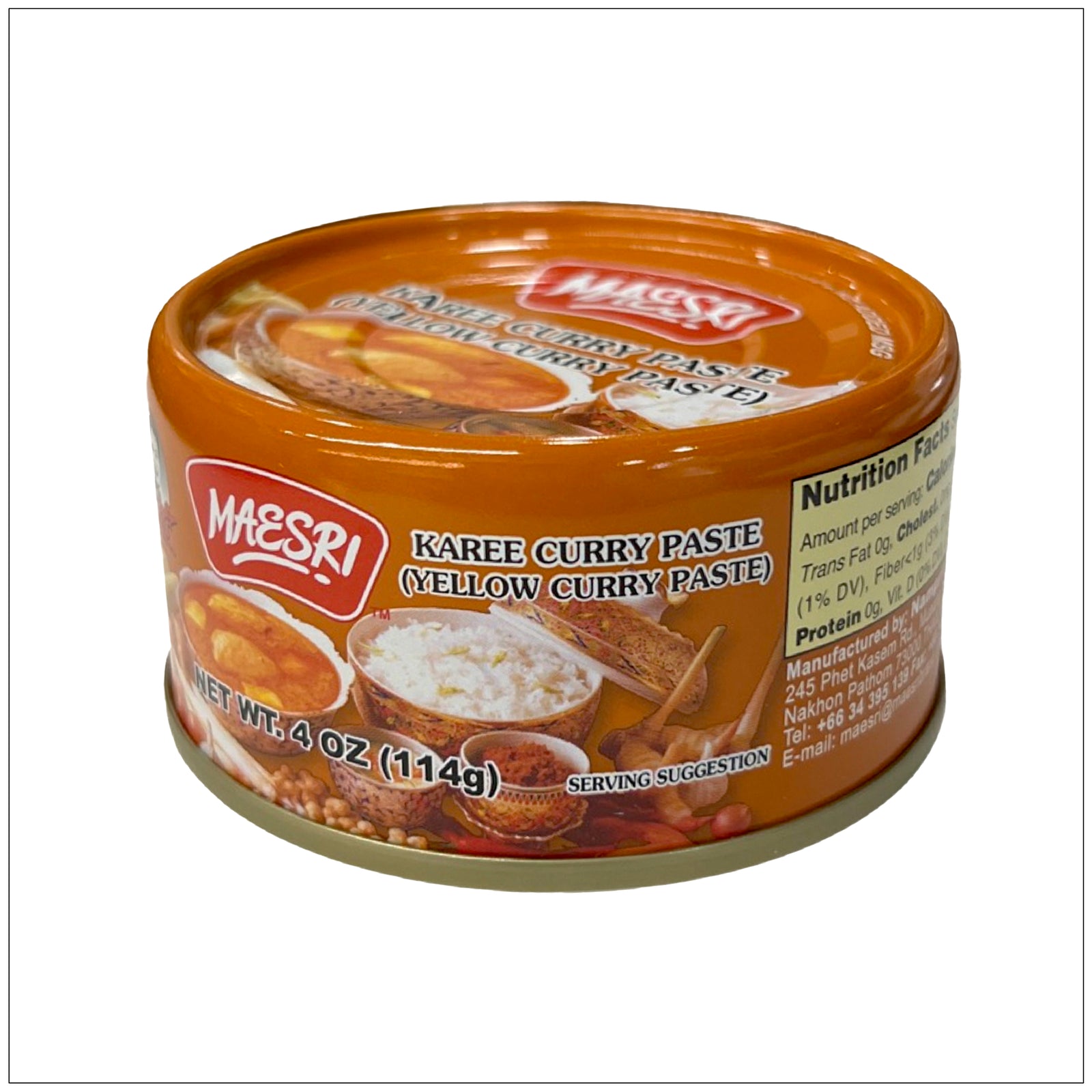 Aromatic Karee Yellow Curry Paste in a jar, ideal for Thai dishes, made with authentic spices and herbs.