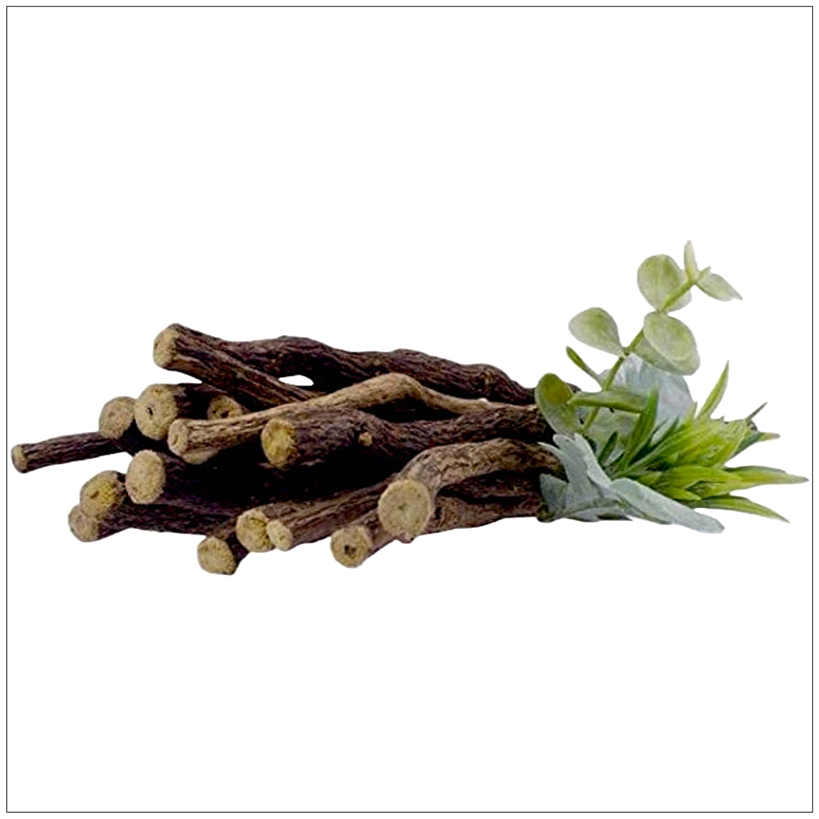 Cherry-flavored licorice root chew sticks, natural dental aid and sweet treat alternative.