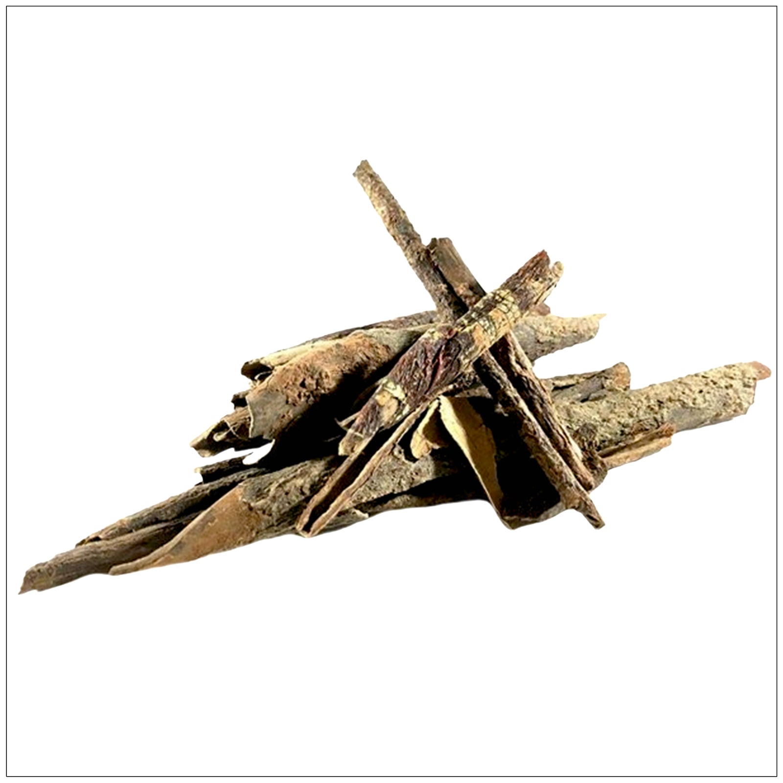 Dried Mauby Bark pieces used to brew traditional Caribbean herbal tea with a slightly bitter, sweet flavor.