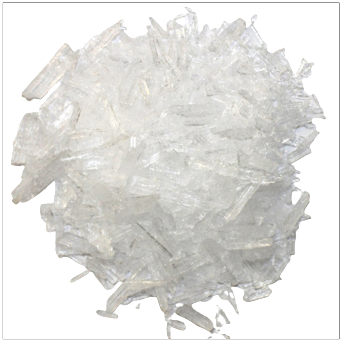 Natural menthol crystals for aromatherapy, cosmetics, and DIY products—cooling and soothing properties.