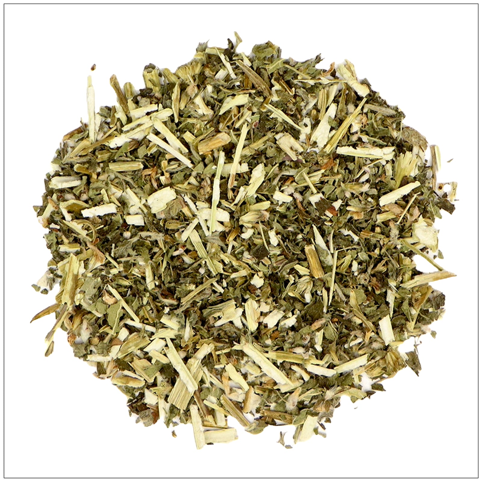 dried Motherwort herb for heart health and stress support, packed in resealable pouch.