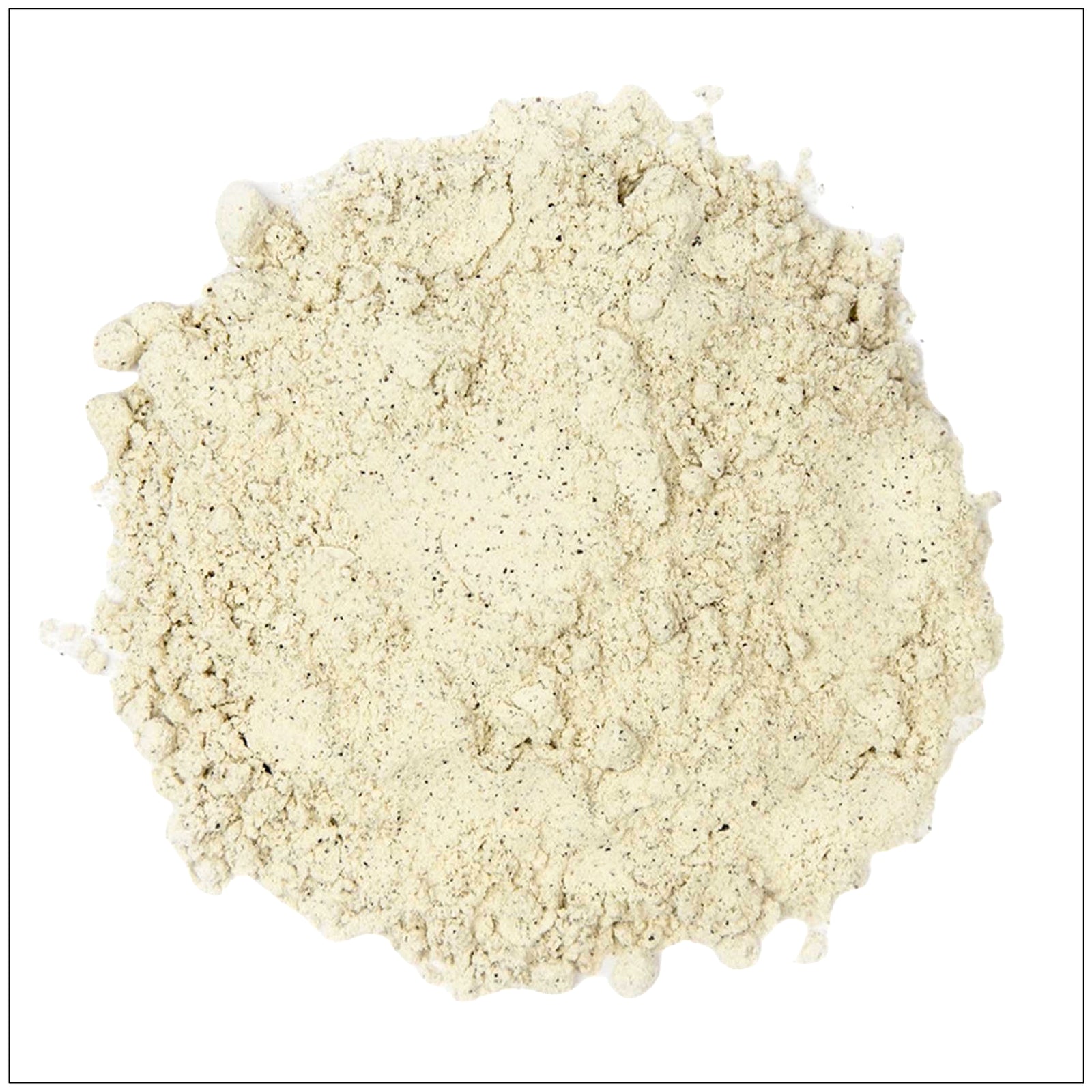 Mucuna seed powder in a spoon, rich in L-Dopa, supports mood, energy, and brain function.