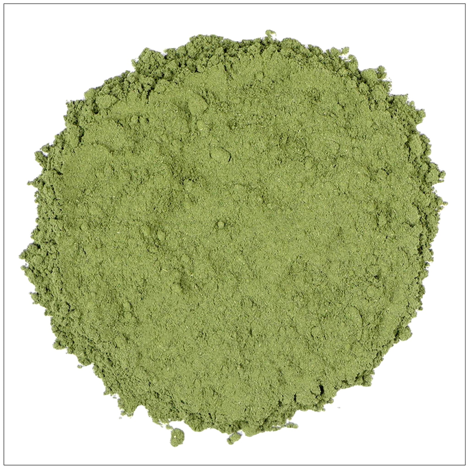 Nettle leaf powder in a resealable pouch, rich in nutrients and ideal for herbal wellness support.