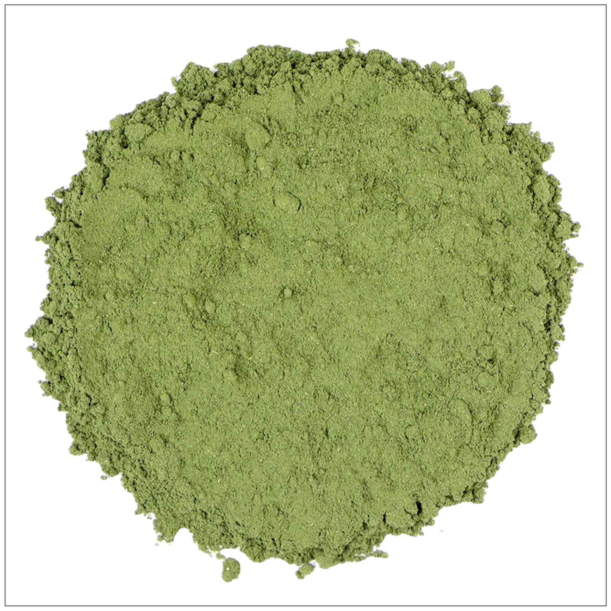 Nettle leaf powder in a resealable pouch, rich in nutrients and ideal for herbal wellness support.