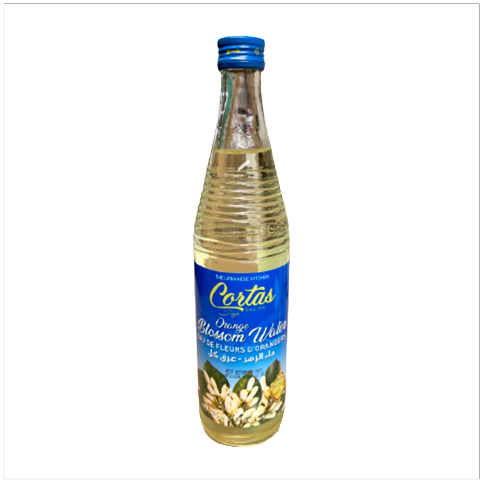 Cortas Orange Blossom Water in glass bottle – ideal for culinary, skincare, and aromatic uses. Buy it from the health food store in the USA - Alive Herbals.