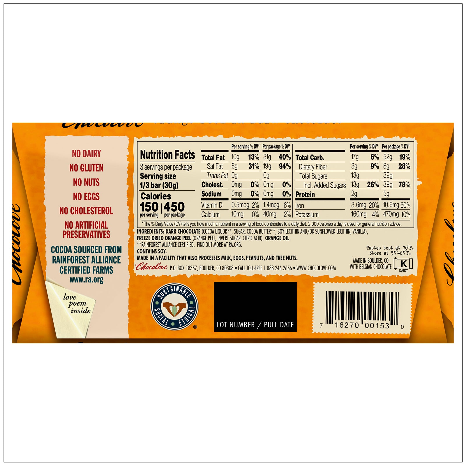 Rich dark chocolate-coated orange peels offering a zesty citrus flavor with a smooth, bittersweet finish. Buy it from the Alive Herbals.