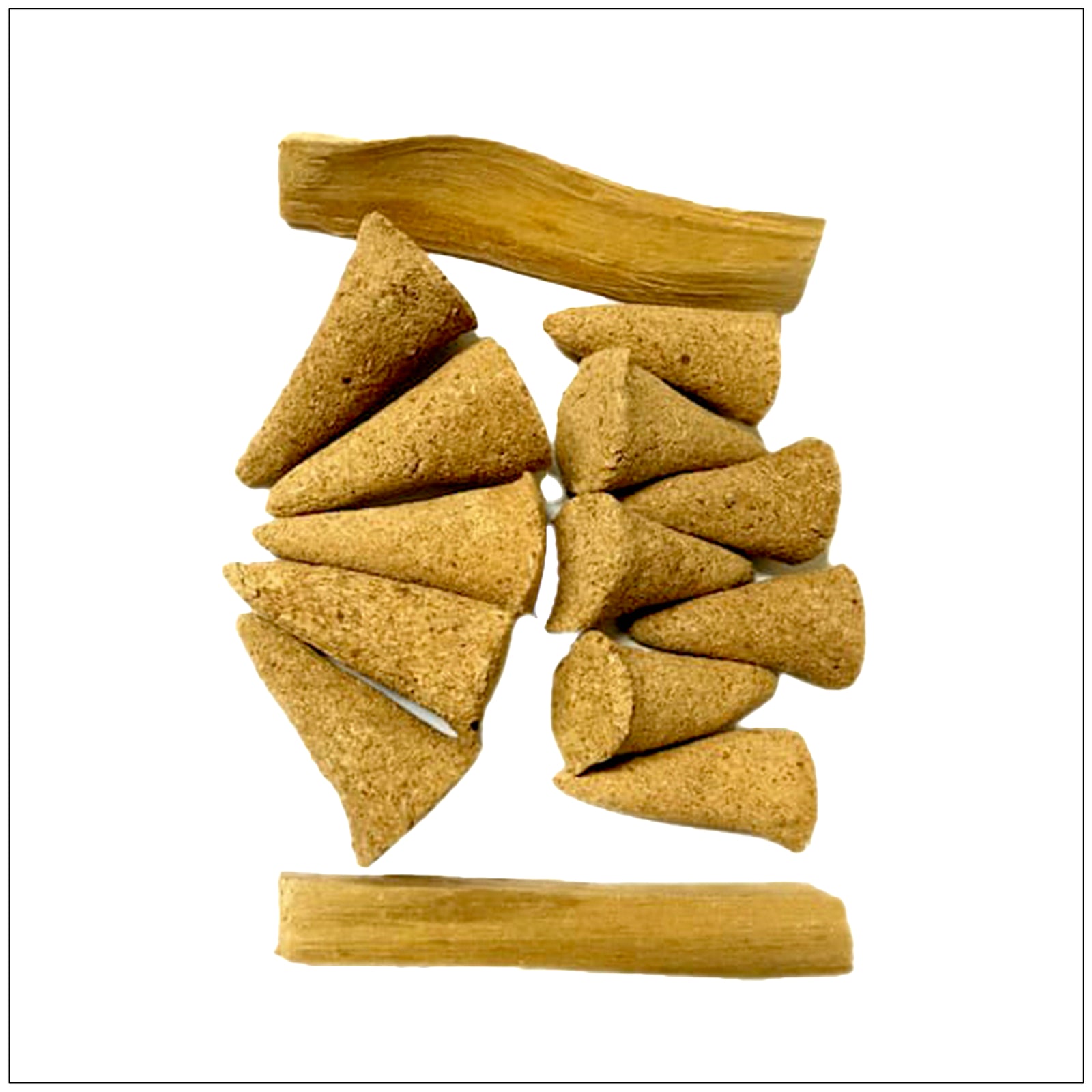 Natural Palo Santo sticks and cones for cleansing, meditation, and aromatherapy, sustainably harvested.