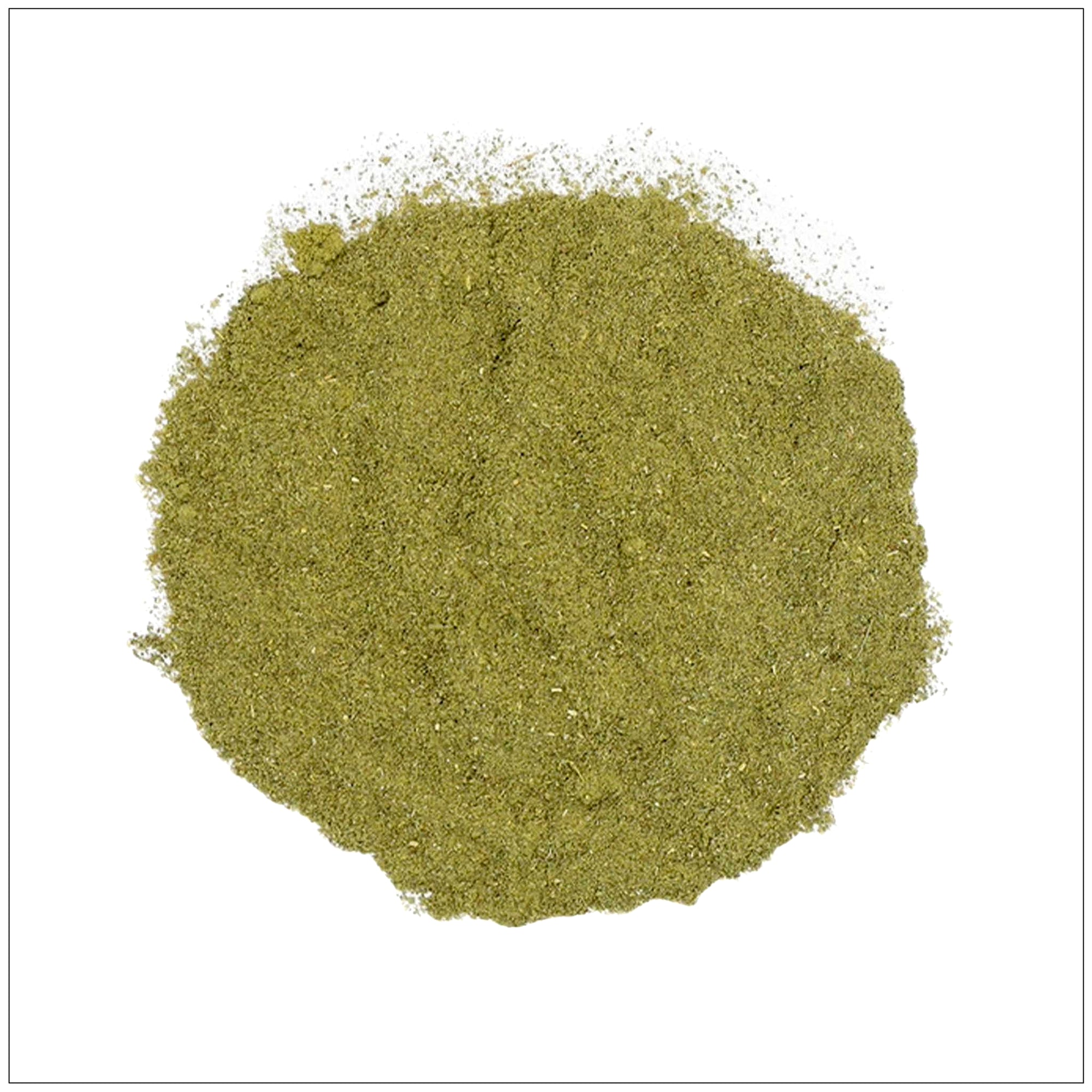Finely ground sage powder in a bowl, perfect for seasoning meats, stuffing, and savory dishes.
