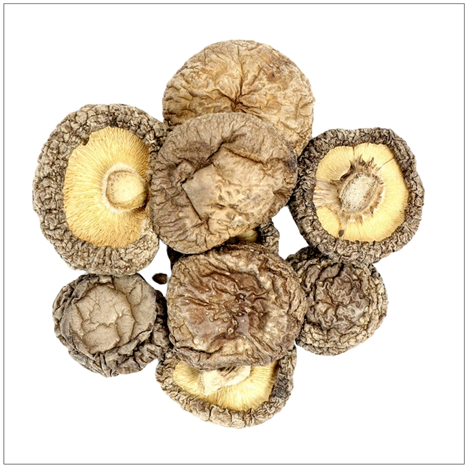 Fresh shiitake mushrooms on a wooden surface, perfect for cooking healthy, umami-rich dishes.