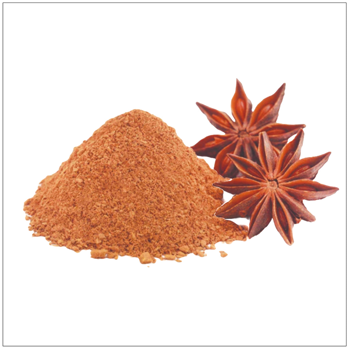 Aromatic star anise powder in a bowl, perfect for baking, cooking, and natural remedies.
