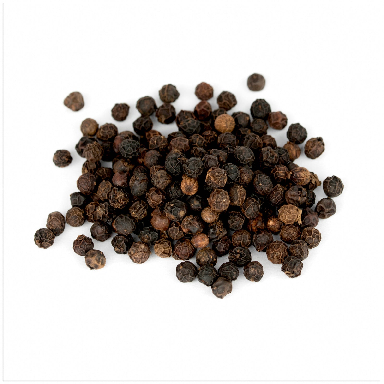 Premium whole Tellicherry peppercorns, the finest black pepper sourced for rich flavor, ideal for cooking and seasoning in the USA