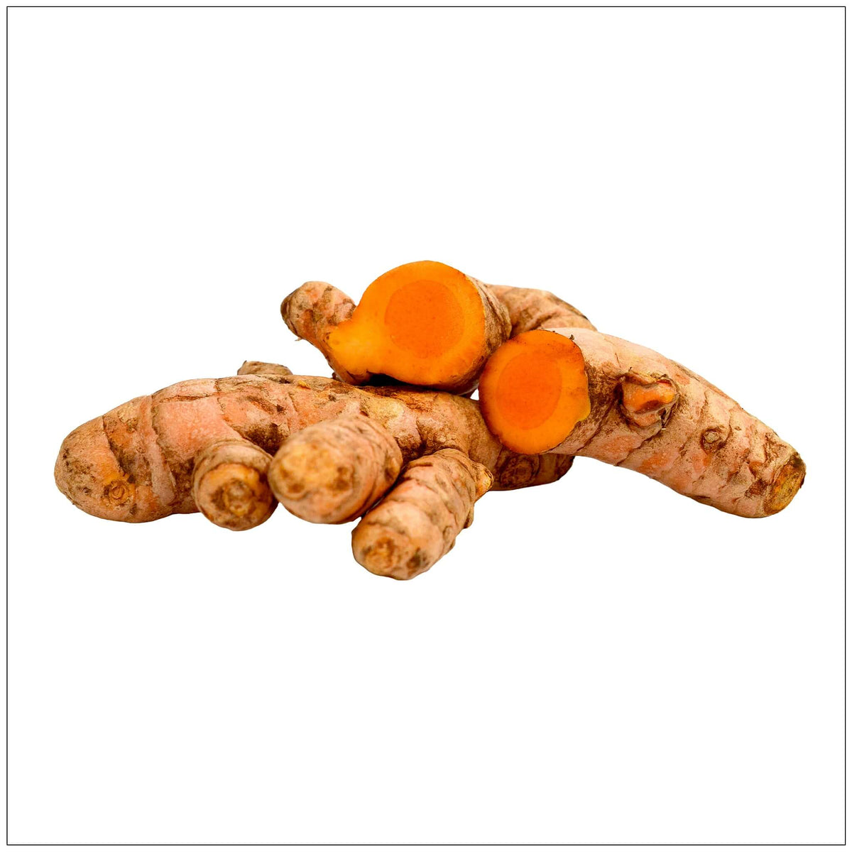 Turmeric root cuts for health benefits, cooking, and natural remedies in the USA.