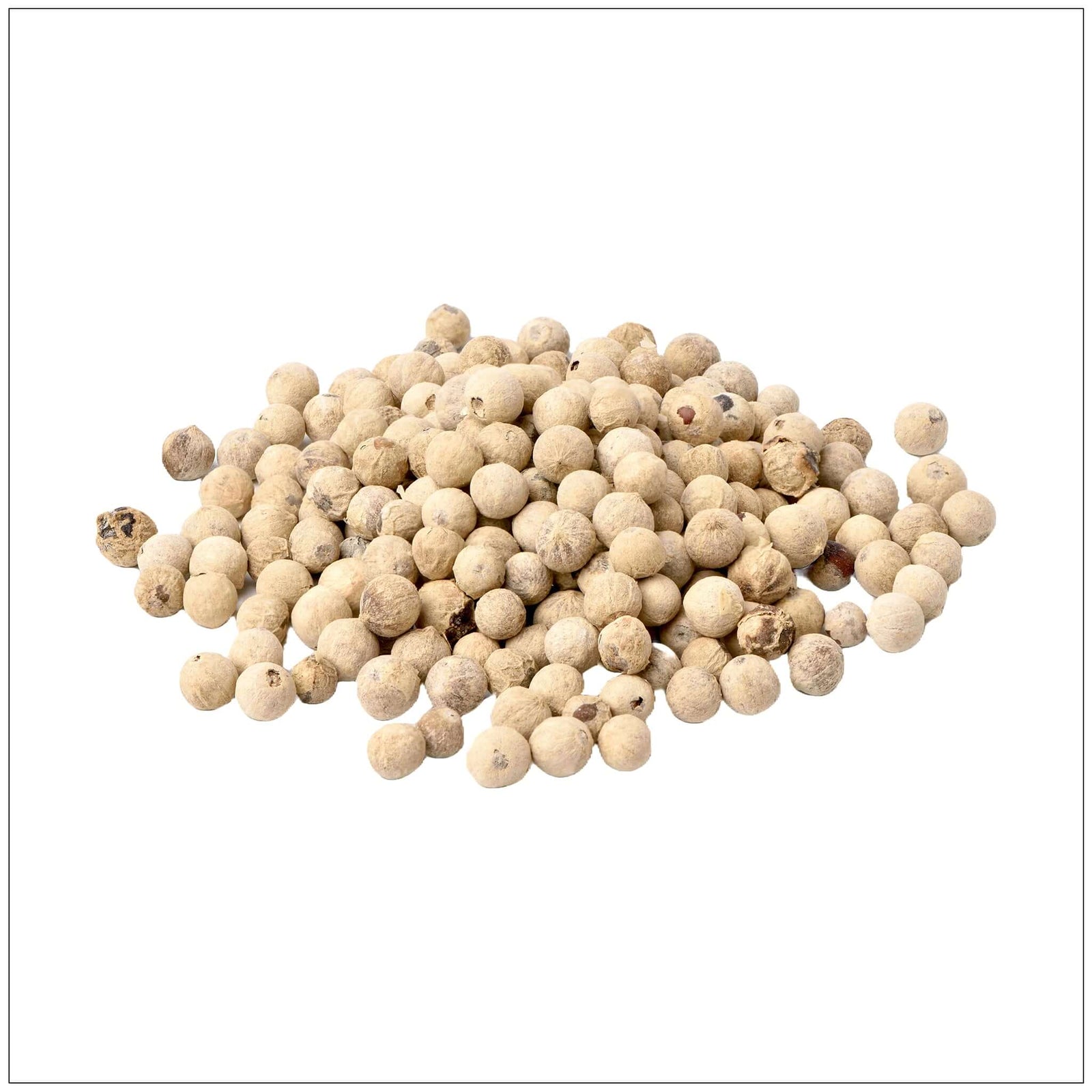 High-quality white peppercorns in a natural, whole peppercorns perfect for seasoning and cooking, sourced in the USA.