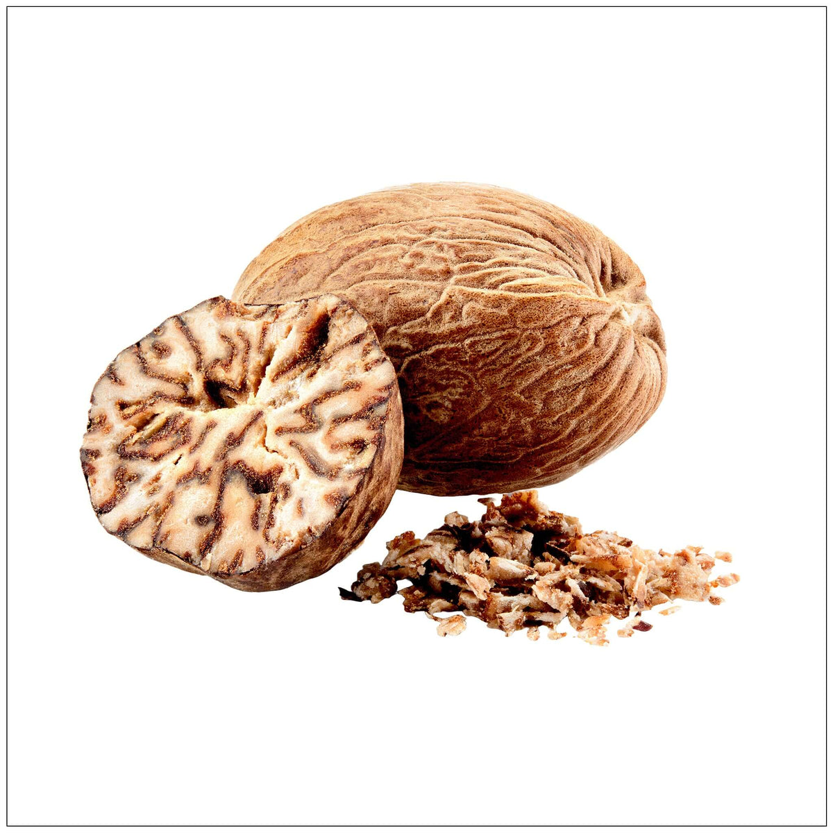 Whole nutmeg spices for cooking and baking, fresh and natural, available in the USA