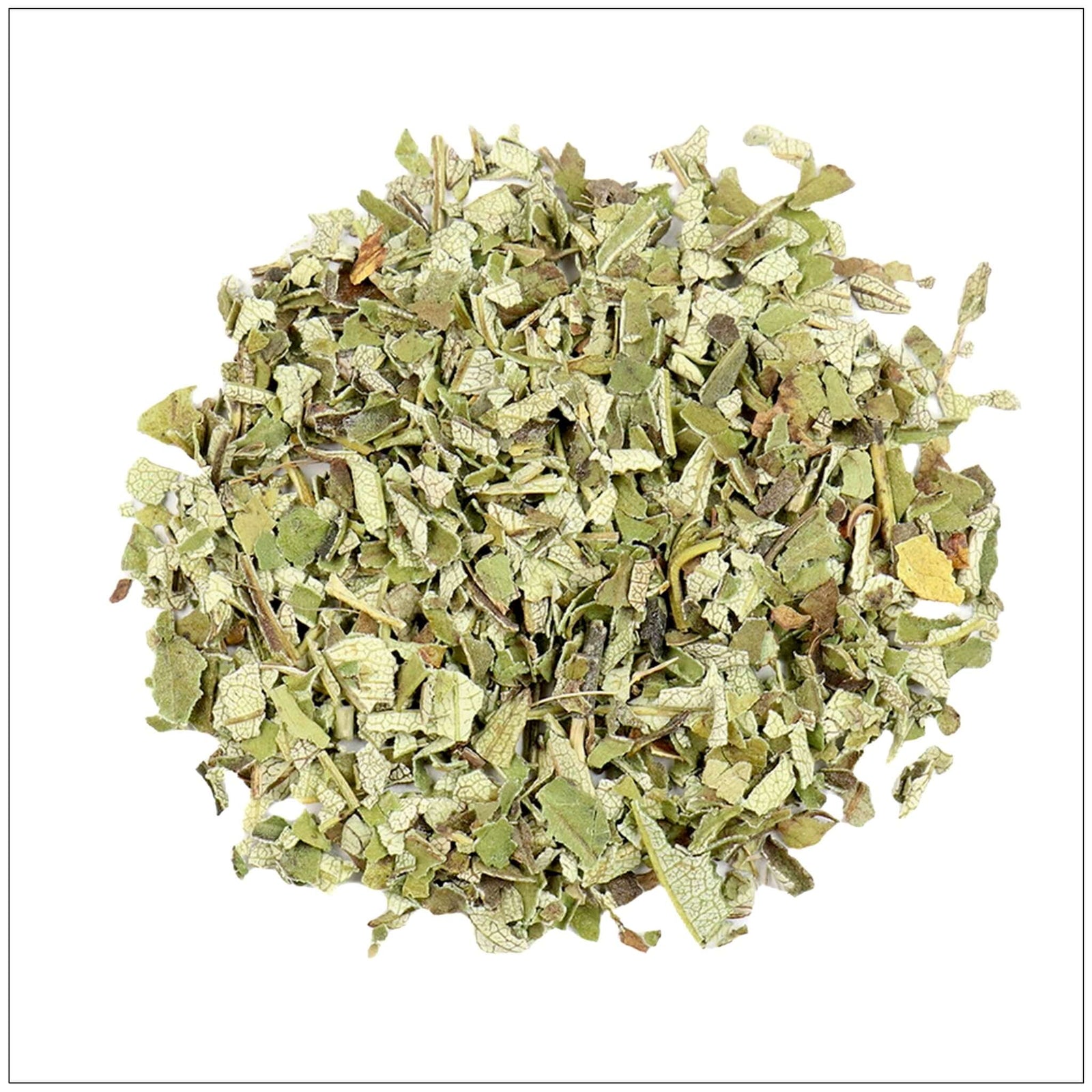 Dried Yerba Santa leaves used in herbal remedies for respiratory support and natural wellness.