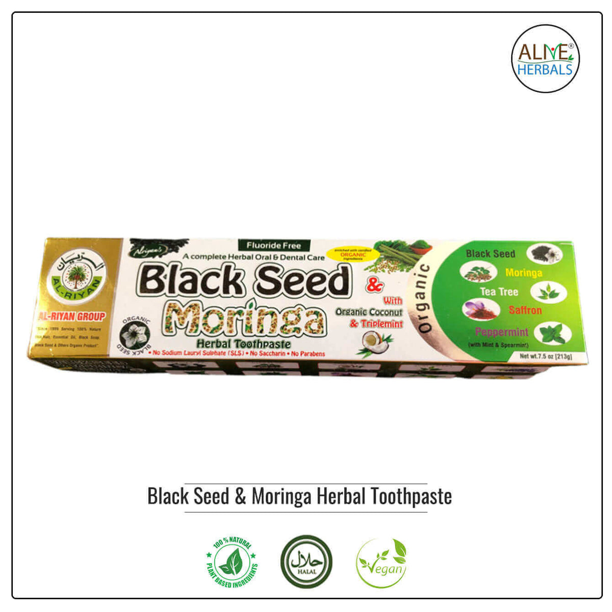 Black Seed &amp; Moringa Herbal Toothpaste - Buy at Natural Food Store | Alive Herbals.