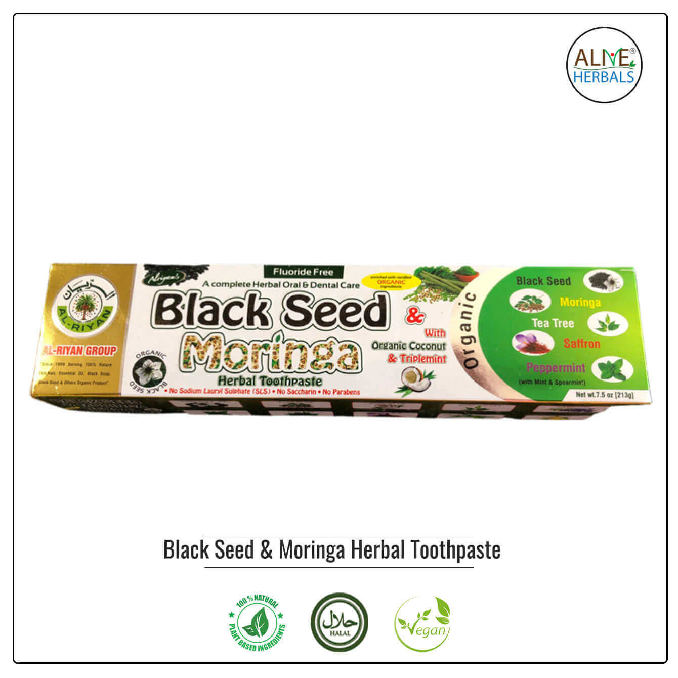 Black Seed & Moringa Herbal Toothpaste - Buy at Natural Food Store | Alive Herbals.