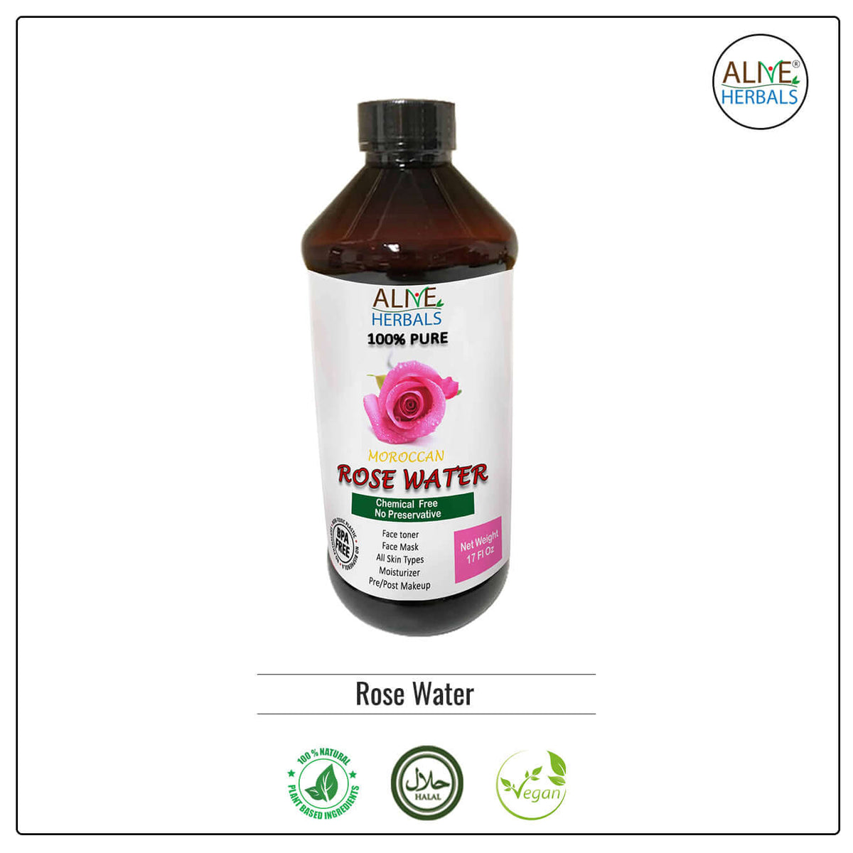 Rose Water - Shop at Natural Food Store | Alive Herbals.