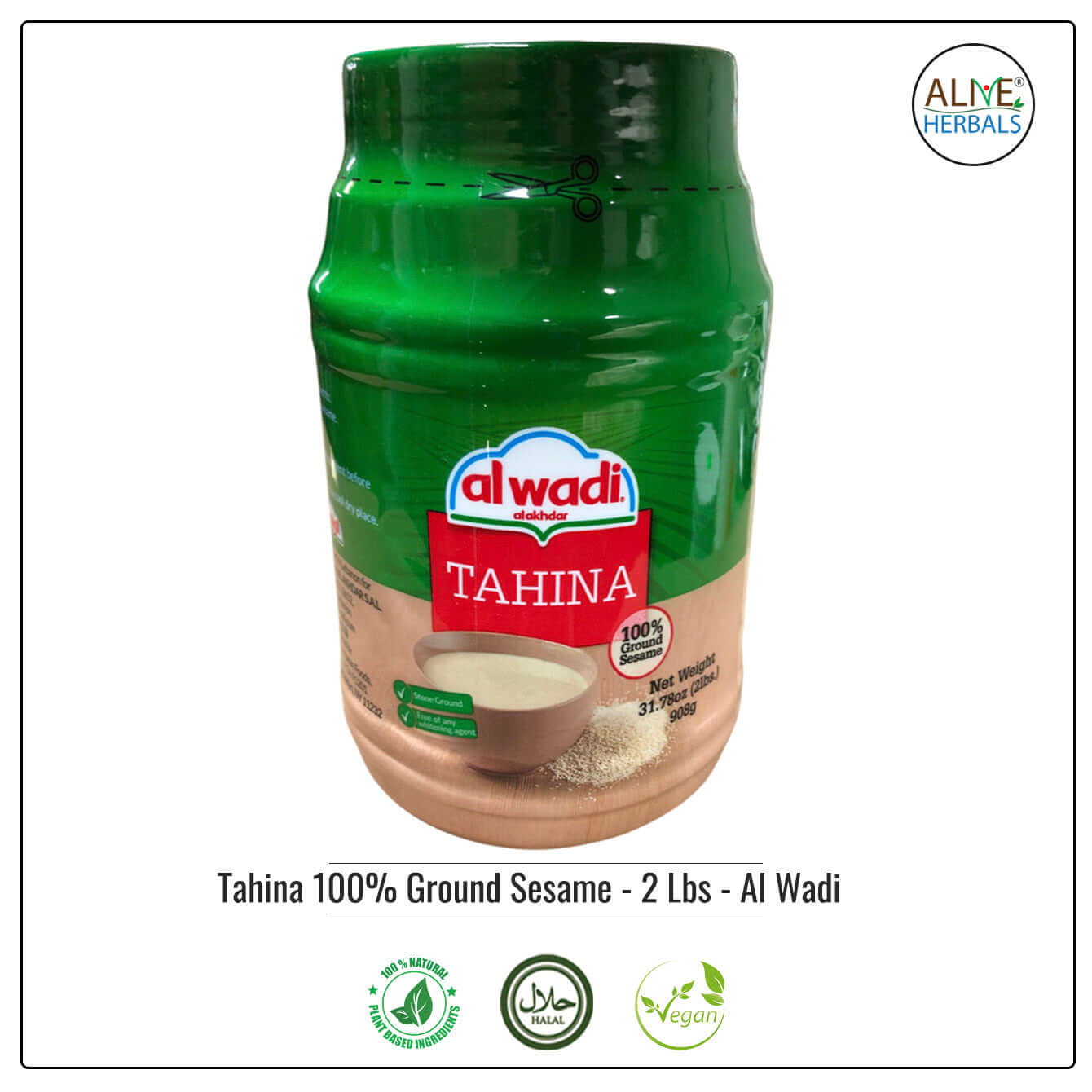 Tahina 100% Ground Sesame - Al Wadi - Buy at Natural Food Store | Alive Herbals.